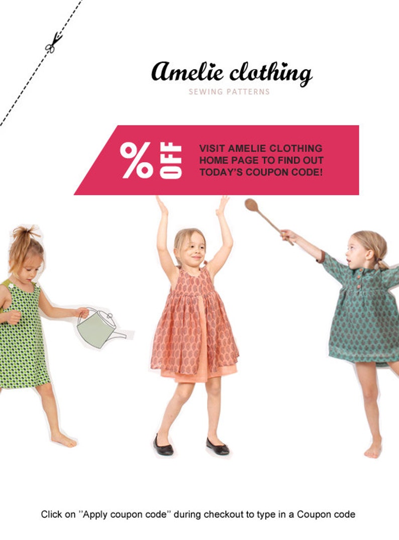 Siiri DRESS Girls vintage inspired dress pattern Instant download PDF A line shape image 4