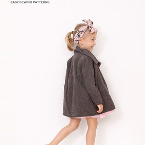 Little children COAT pdf pattern - sizes 3t - 8 childrens sewing pattern