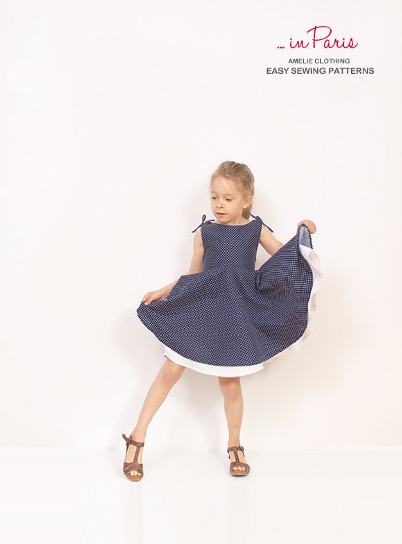 Adria full circle girls dress pattern childrens sewing patterns INSTANT DOWNLOAD 2T to 10 years image 3