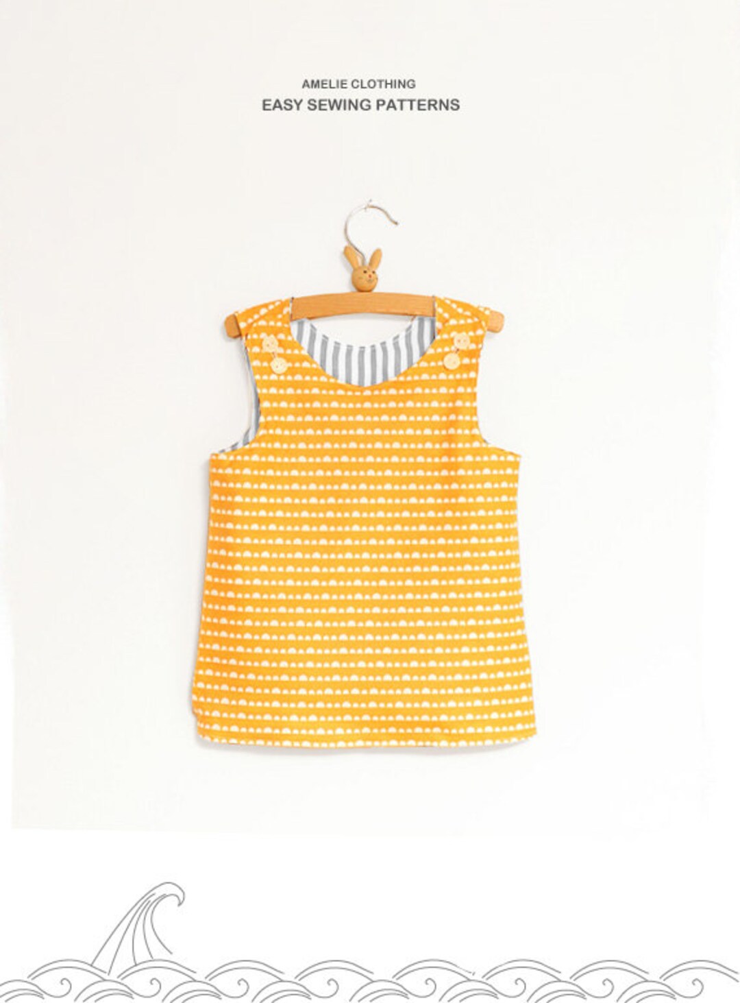 Amelie Reversible TOP Pattern Toddler Sailor Shirt Pattern Sizes From 2