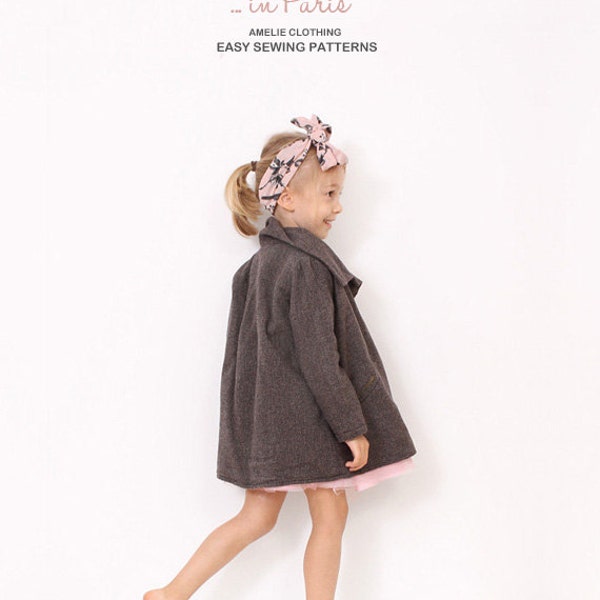 Little toddler COAT pattern - pdf children sewing patterns - sizes 3 to 8 years