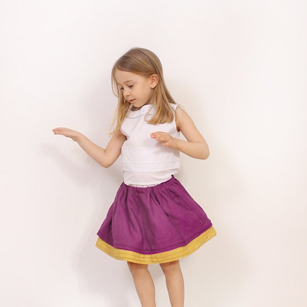 Simple pleat SKIRT pattern - easy toddler twirl skirt pattern pdf - childrens sewing patterns - INSTANT DOWNLOAD