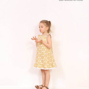 NEW Vintage A line dress pattern pdf - 2 in 1 with or without buttons  - easy childrens sewing pattern -  - from 3T to 8 years - INSTANT