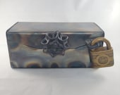 4" Tall 9" Wide Lockable Steel Keepsake Box - Gift Box - Jewelry Box