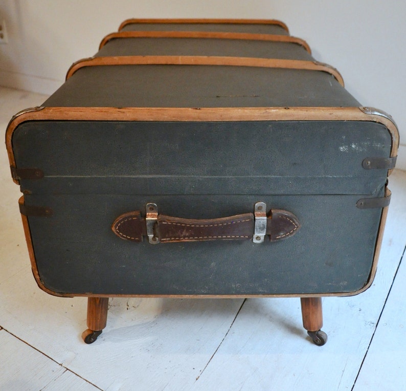 Vintage Bentwood Steamer Trunk Coffee Table Etsy