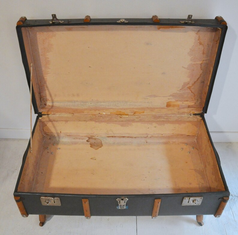 Vintage Bentwood Steamer Trunk Coffee Table Etsy