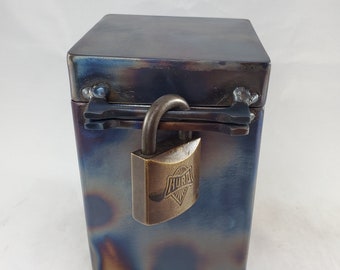 Metal Lockable Keepsake Box - Gift Box -Jewelry Box, 4" Wide, 6" Tall