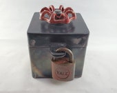 Lockable Metal Keepsake Box - Gift Box - Jewelry Box, 4" Wide, 5" Tall