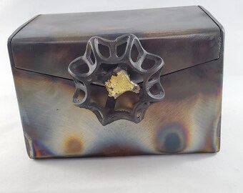 Metal Keepsake Box - Gift Box - Jewelry Box, 4" Tall 6" Wide, Faucet Handle