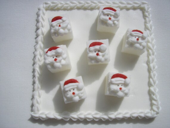28 Pcs Decorated Sugar Cubes Christmas Santa Collection Etsy