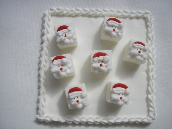 28 Pcs Decorated Sugar Cubes Christmas Santa Collection Etsy