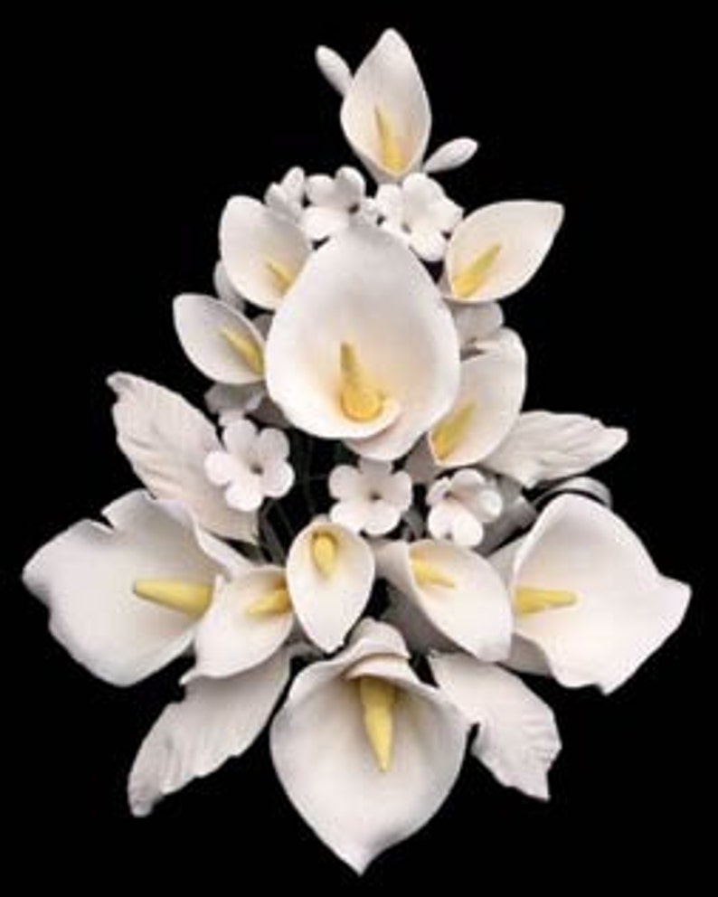 1 pc. Elegant Gumpaste Calla Lily Spray Bouquet Simply Etsy
