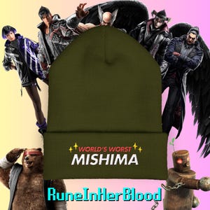 World&#39;s Worst Mishima Cuffed Beanie, fighting games, fgc, video games, gaming, tekken