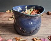 Vaso colorato in ceramica smaltata blu senza foro di drenaggio - cache-pot - ceramica smaltata
