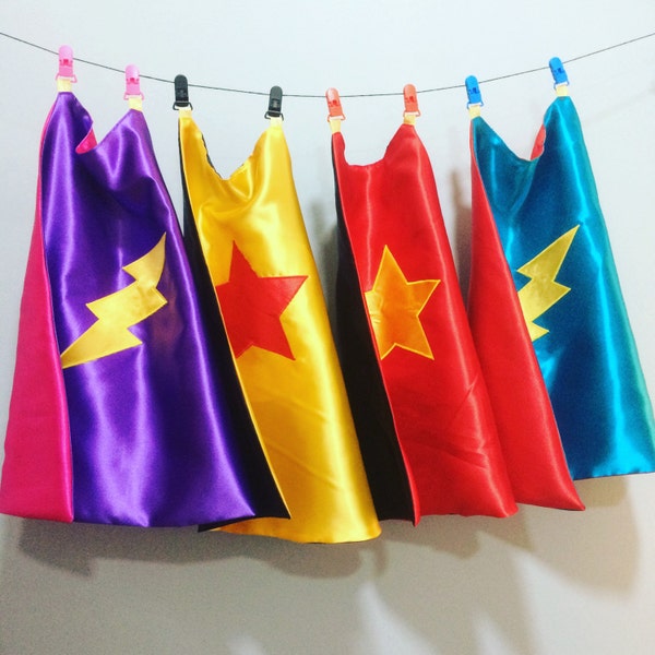 Crafty Pear Reversible super hero Cape. Can be personalised