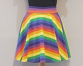 Crafty Pear Rainbow skater skirt circle skirt adult womens