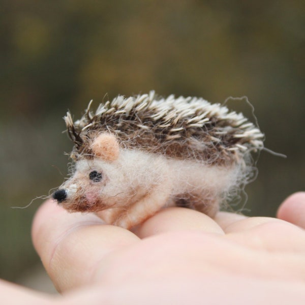 Needle felted hedgehog, felted animal, Miniature soft sculpture, Woodland, Easter, dolls and miniatures, forest animal, lovely hedgehog