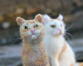 Custom Needle felted cat-portrait of your pet. Wool animal sculpture, replica,  sitting cat, DaliaNerijusFelt