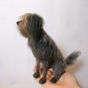 Custom needle felted dog replica, wool sculpture, dog sculpture from photo