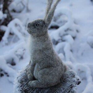 Needle Felted Animal. Hare, Rabbit or Bunny.miniature Soft Sculpture ...