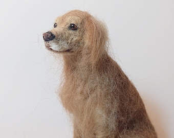 Needle felted pet sculpture Custom made dog All dog breeds made from photo