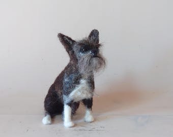 Custom Needle Felted Dog Sculpture, Miniature Pet Replica, Wool Animal Figurine
