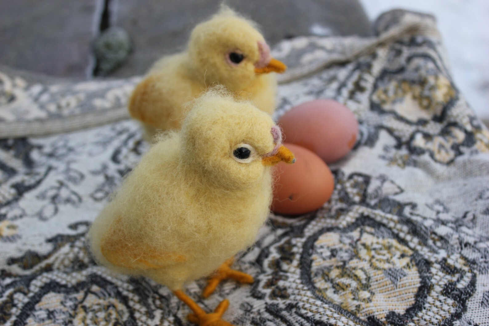Needle Felted Chick Waldorf Yellow Easter Chick needle Etsy