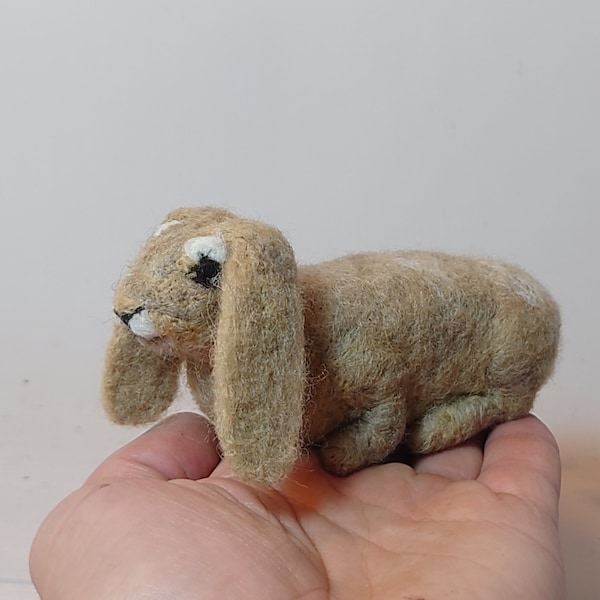 Needle felted  rabbit or bunny Felted animals art Wool bunny