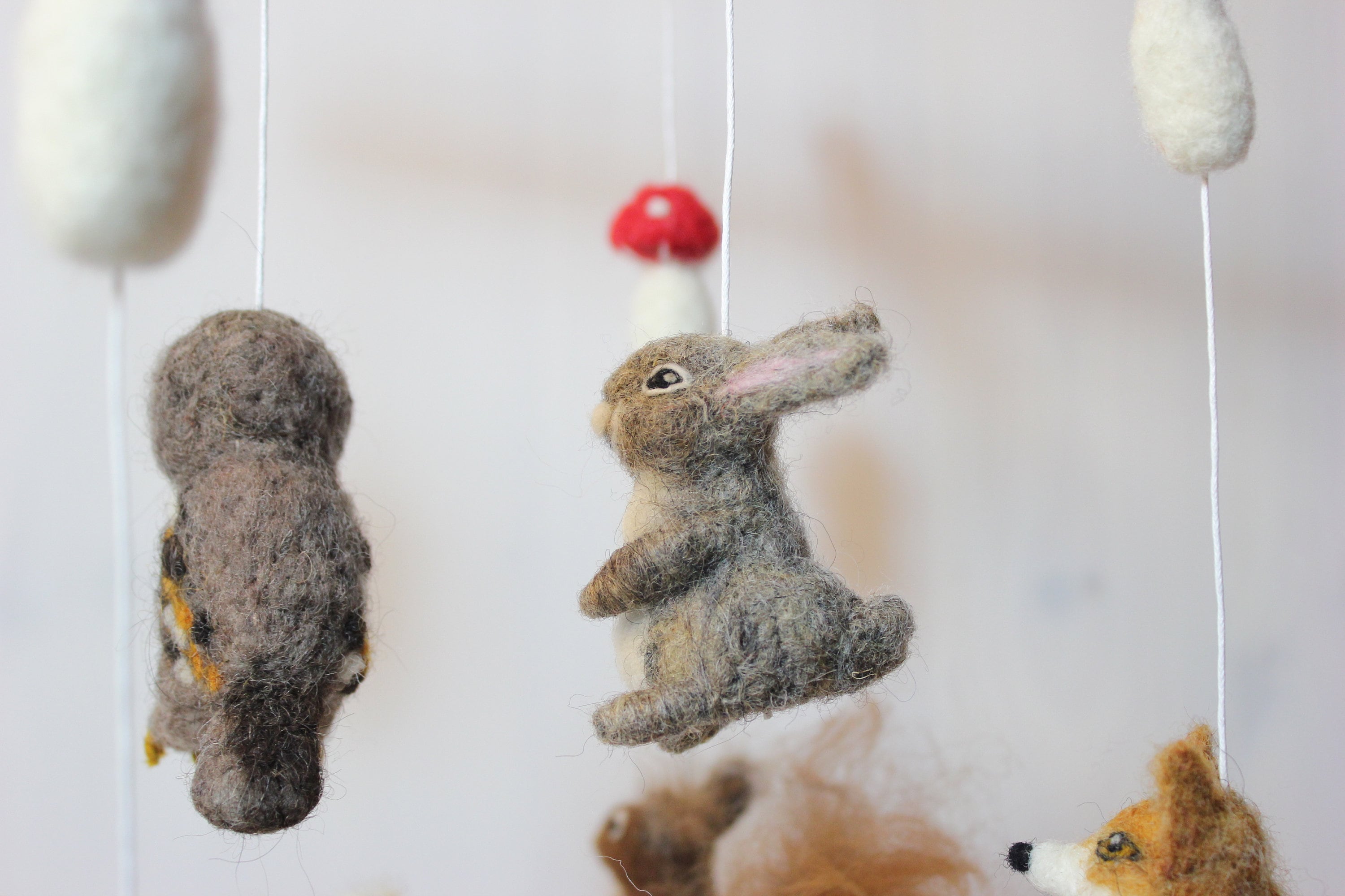 Gefilzte Baby mobile Waldtiere und Pilze Igel Eule Hase Etsy