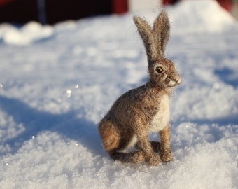 Needle felted Hare Felt soft sculpture Hare art