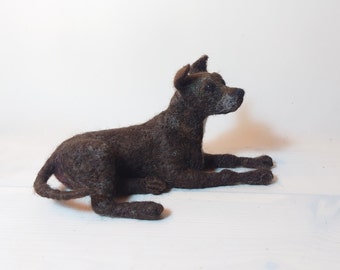 Dog sculpture Needle felted pet loss gift Custom felted dog