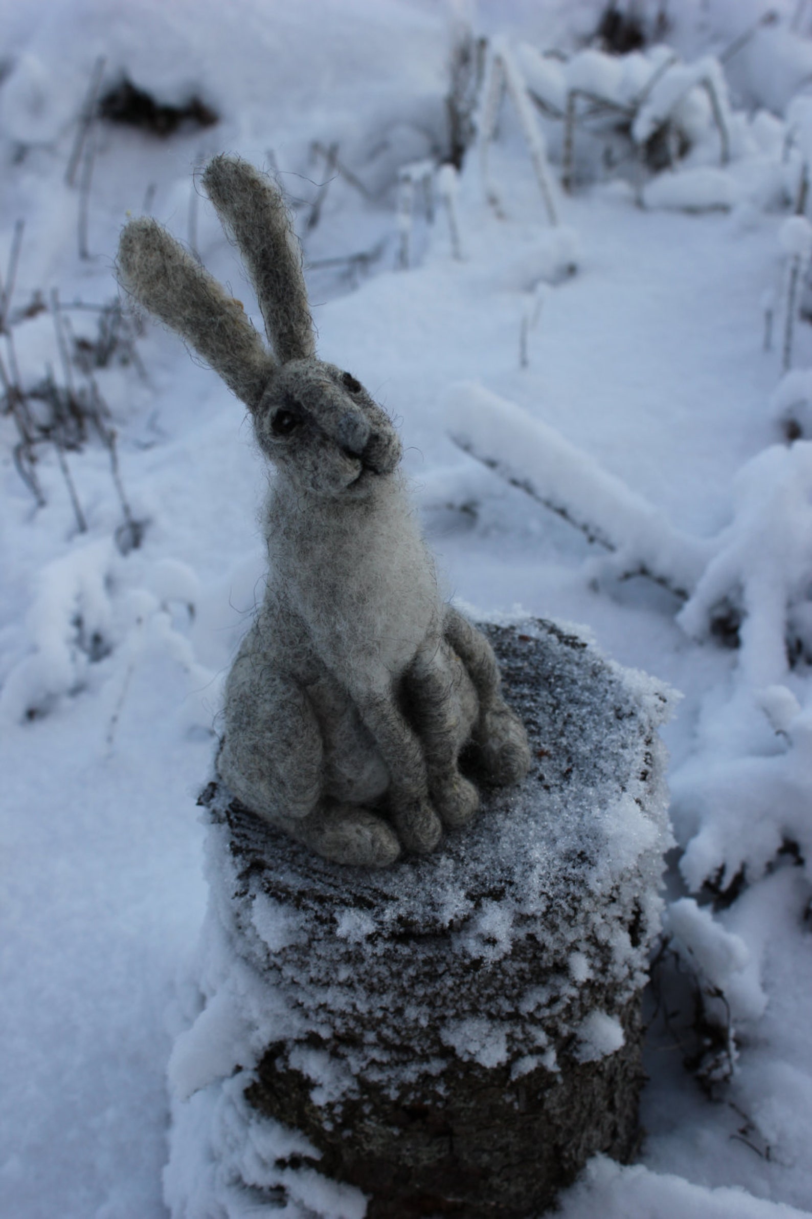 Needle Felted Animal. Hare, Rabbit or Bunny.miniature Soft Sculpture ...