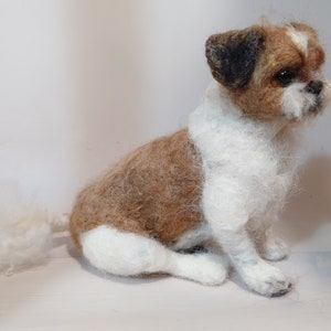 Dog replica Pet loss gift Felted dog sculpture image 6
