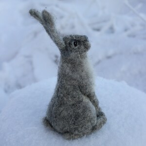 Needle Felted Animal. Hare, Rabbit or Bunny.miniature Soft Sculpture ...