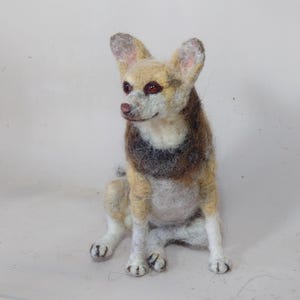 Dog Portrait Made From Photo, Needle Felted Dog Replica, Fiber Art Sculpture