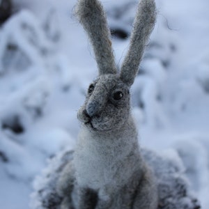 Needle Felted Animal. Hare, Rabbit or Bunny.miniature Soft Sculpture ...