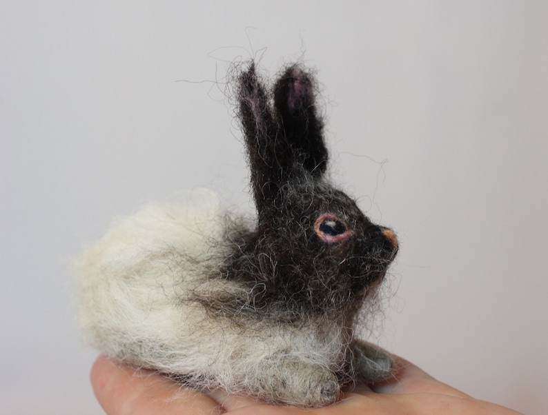 Needle Felted Bunny Hare Miniature Wool Sculpture - Etsy