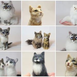 Needle Felted Cat, Custom Pet Portrait Sculpture, Replica, Cat made to order image 3