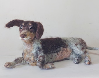 Custom Dog Sculpture, Pet Loss Gift, Needle Felt Dog Made From Photo