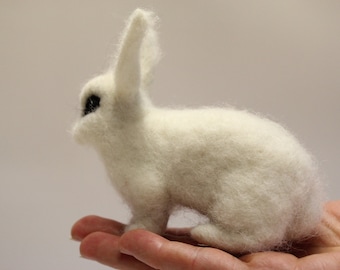 Custom Needle Felted Bunny Portrait: Pet Replica Sculpture