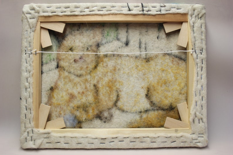 Felted Wall Hanging lion and Lamb. Original Wool Etsy