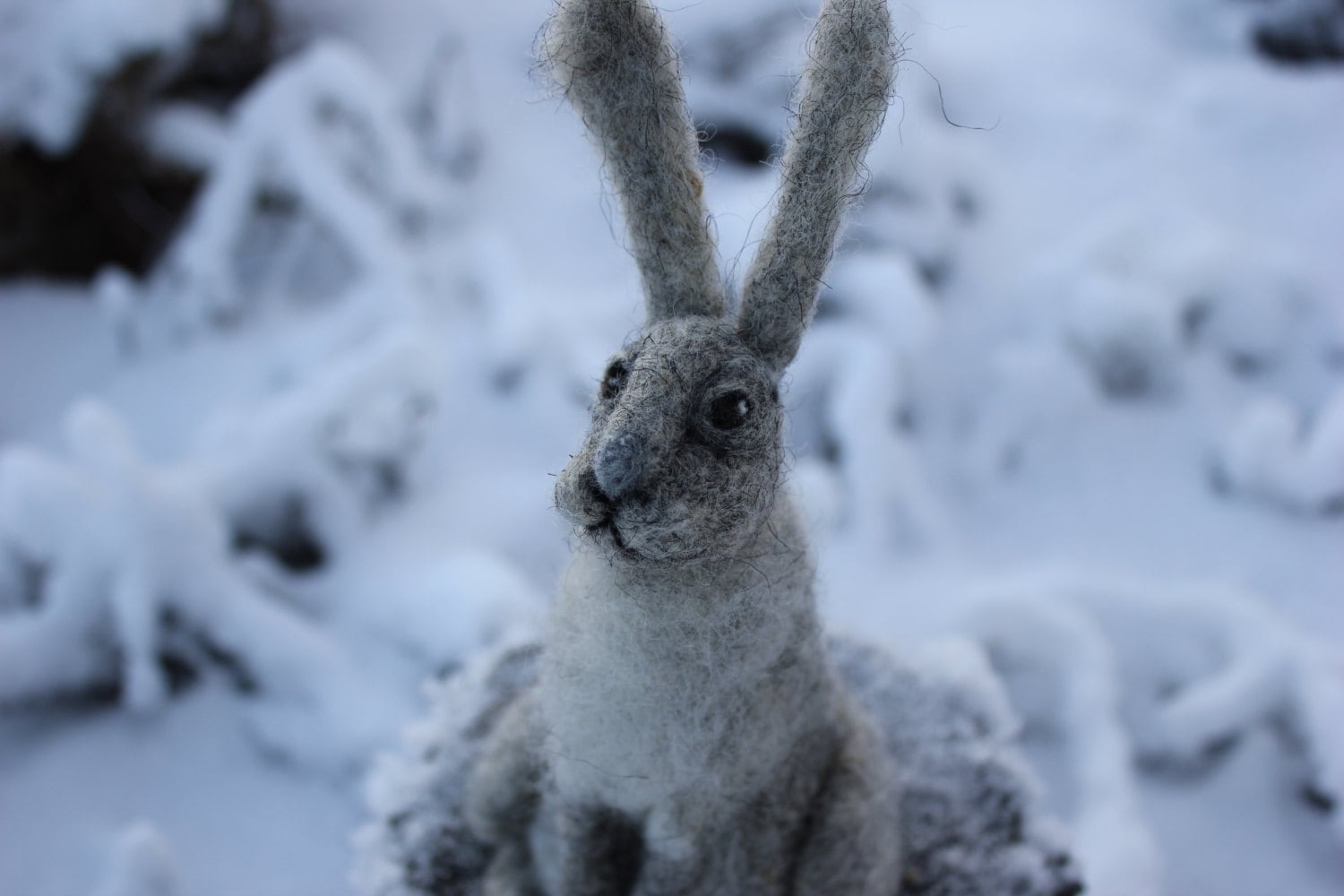 Needle Felted Animal. Hare, Rabbit or Bunny.miniature Soft Sculpture ...