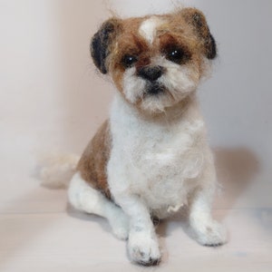 Dog replica Pet loss gift Felted dog sculpture image 5