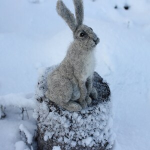 Needle Felted Animal. Hare, Rabbit or Bunny.miniature Soft Sculpture ...