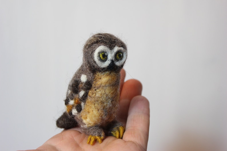 Felted baby mobile, forest animals and mushrooms, hedgehog, owl, hare, fox, baby deer, squirrel image 9