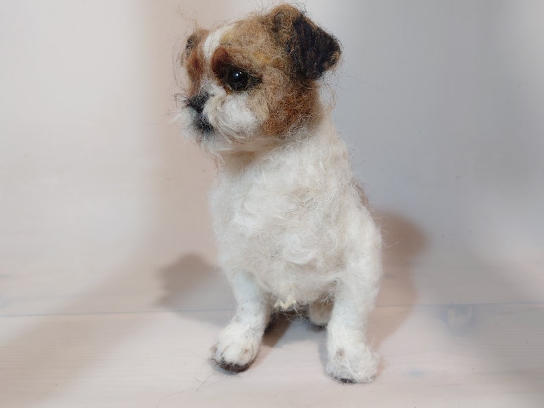 Dog replica Pet loss gift Felted dog sculpture image 9