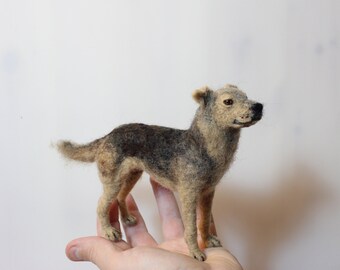 Custom Needle Felted Dog Sculpture: Pet Replica, Made to Order