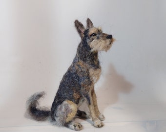 Custom made dog Needle felted replica Pet sculpture from wool