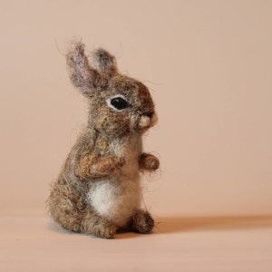 Needle felted Animal. Hare Rabbit or Bunny Felted soft sculpture.