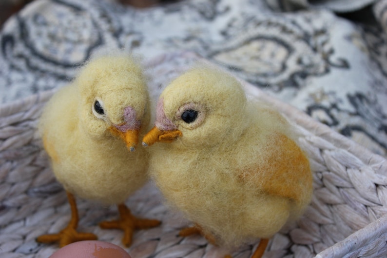 Needle Felted Chick Waldorf Yellow Easter Chick needle Etsy